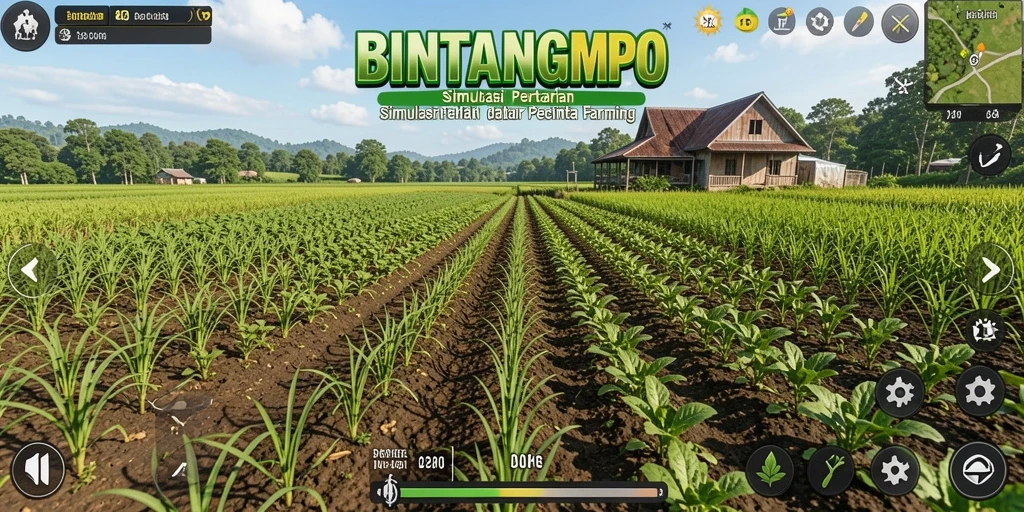 Gameplay BINTANGMPO dengan aktivitas bercocok tanam yang menarik.