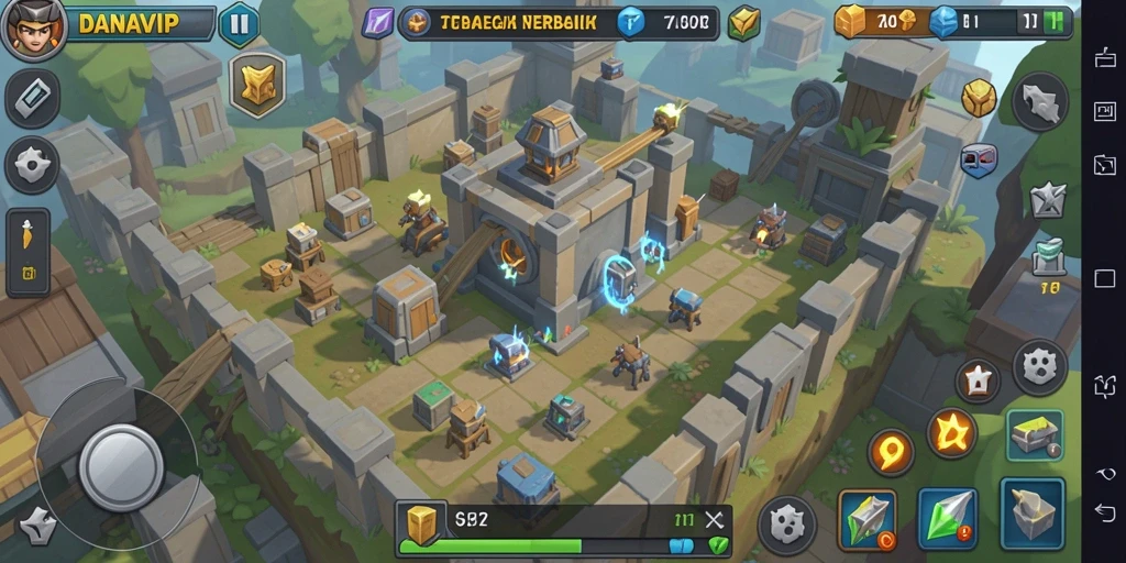 Tampilan gameplay menawan dari game Tower Defense DANAVIP.