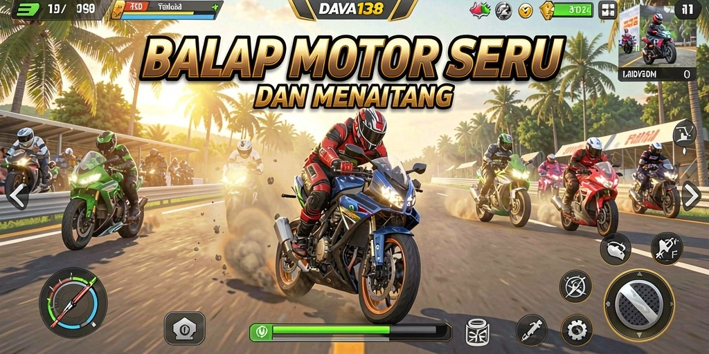 Tangkapan layar utama dari DAYA138 menampilkan aksi balapan motor yang menegangkan.