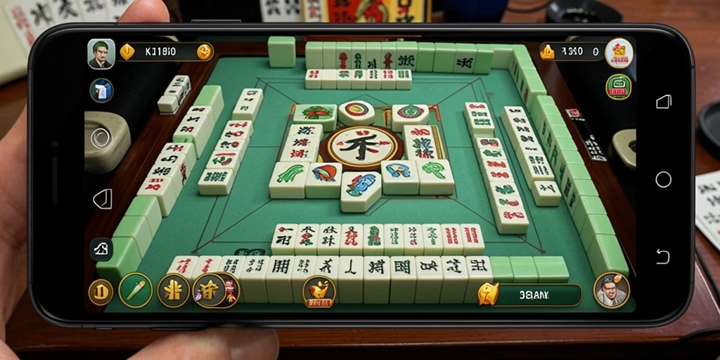 Tampilan gameplay menantang dalam KLUBIMPIAN dengan ubin Mahjong.
