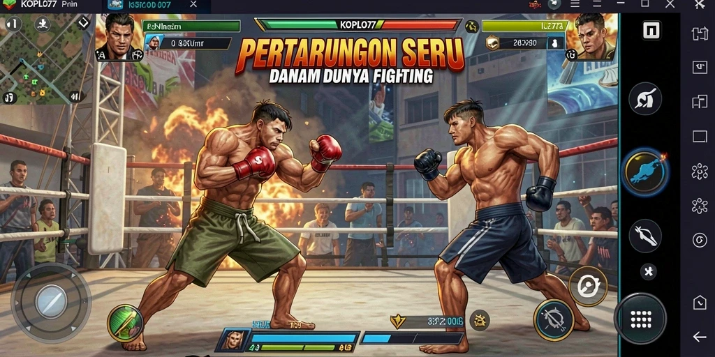 Tampilan gameplay KOPLO77 yang intens dan penuh aksi.