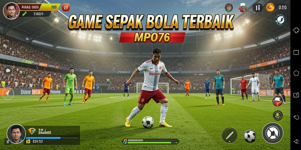 Tangkapan layar MPO76 menunjukkan aksi seru di lapangan sepak bola.