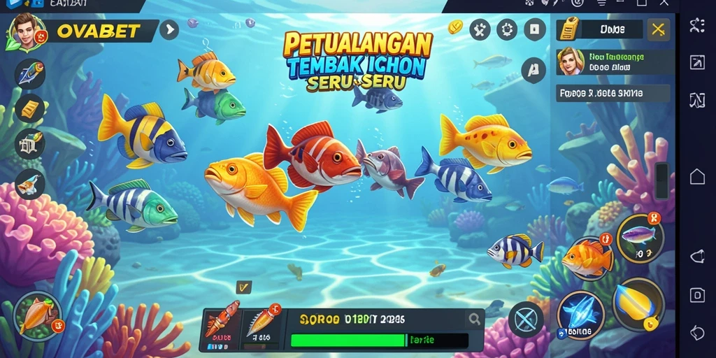 Tangkapan layar gameplay OVABET menampilkan aksi seru berburu ikan.