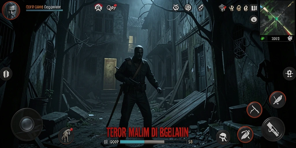 Gameplay QQRP yang menyeramkan dengan atmosfer penuh ketegangan.