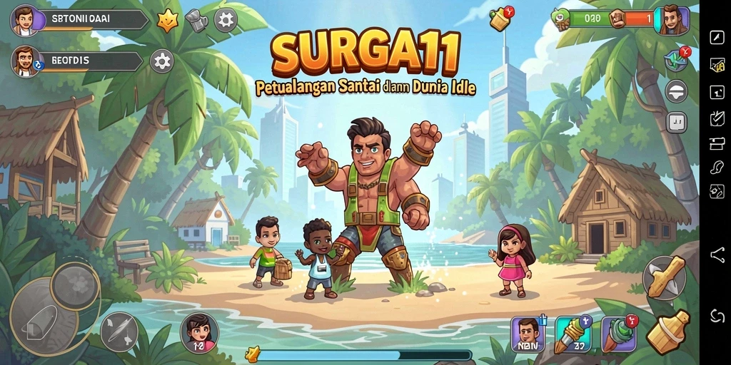 Tampilan gameplay SURGA11 yang menarik dan penuh warna.