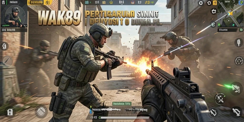 Tangkapan layar gameplay seru WAK89 di dalam pertempuran FPS.